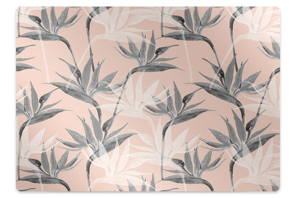 Koberec pod židli Černobílé květy