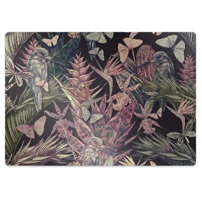 Podložka pod židli Vegetace na černém pozadí