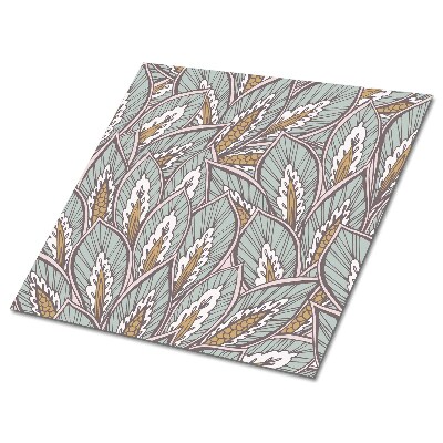 Samolepící podlahové čtverce Listy a obilné klasy