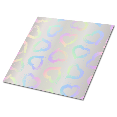 Samolepící podlahové čtverce Moderní srdce