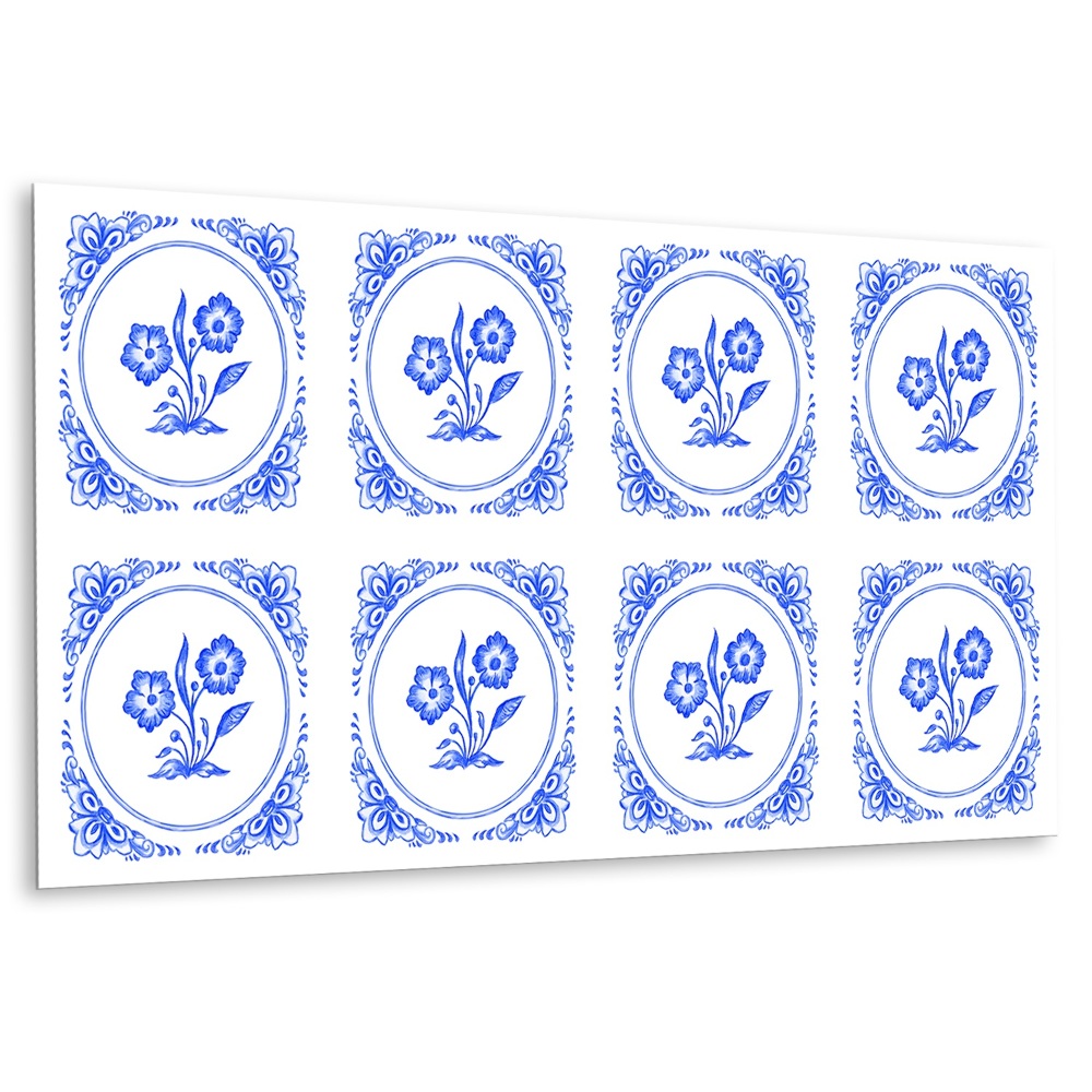 Obkladový panel Květiny Ve Stylu Azulejos