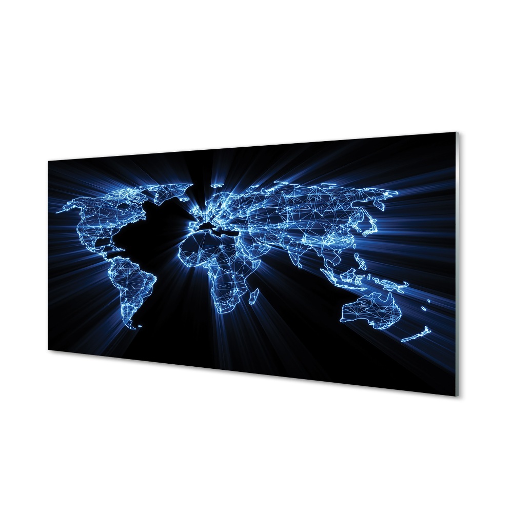 Skleněný obraz Modrá mapa světových stran