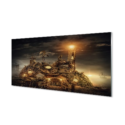 Luxusní skleněný obraz Abstraktní lucerna z mraků