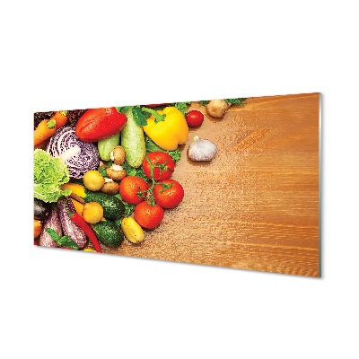 Obraz na skle Česnek cuketa houby