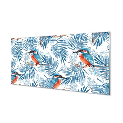 Skleněný obraz na zeď Malovaný pták na větvi