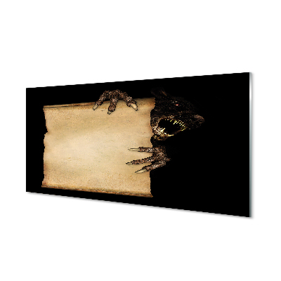 Skleněný obraz na zeď Karta strašidelná postava Čupakabra