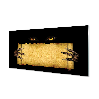 Luxusní skleněný obraz Karta děsivé postavy oči prsty