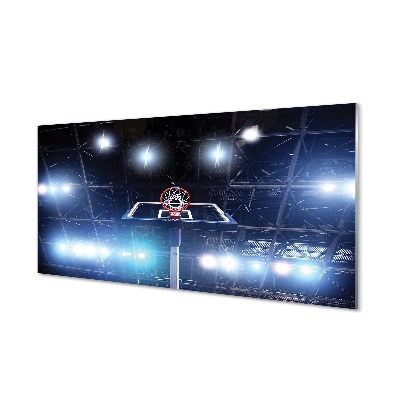 Skleněný obraz na stěnu Basketbalový koš světlo