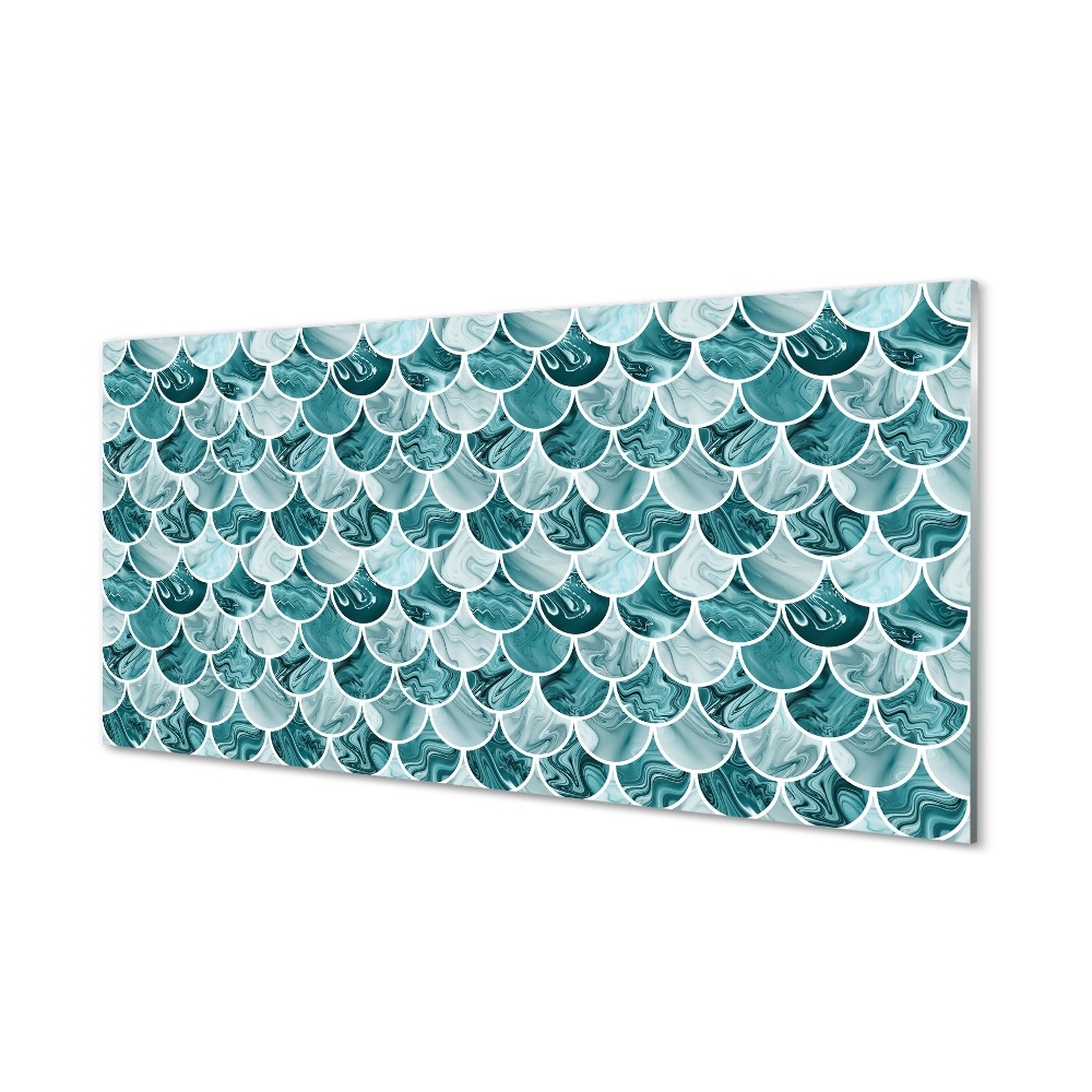 Skleněný obraz na stěnu Modrý vzor rybích šupin