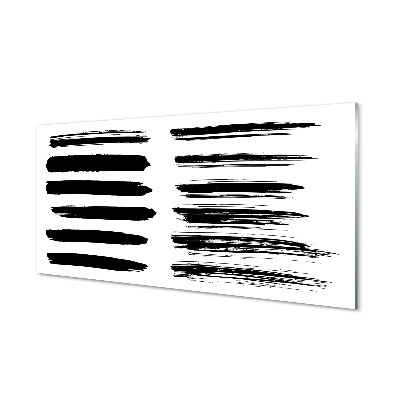 Obraz na skle Černé tahy štětcem