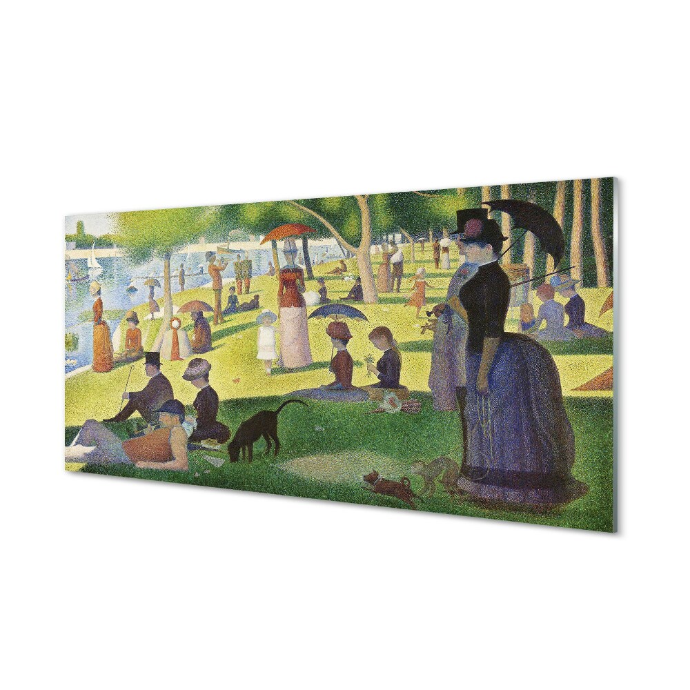 Moderní skleněný obraz Georges Seurat - Nedělní odpoledne na ostrově Grande Jatte