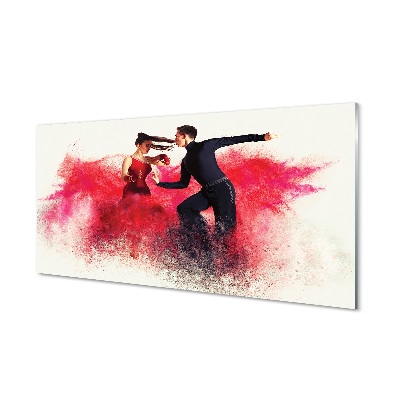 Obraz ze skla Pár tančící červený kouř