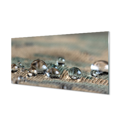 Obraz na skle Kapky v makru na látce