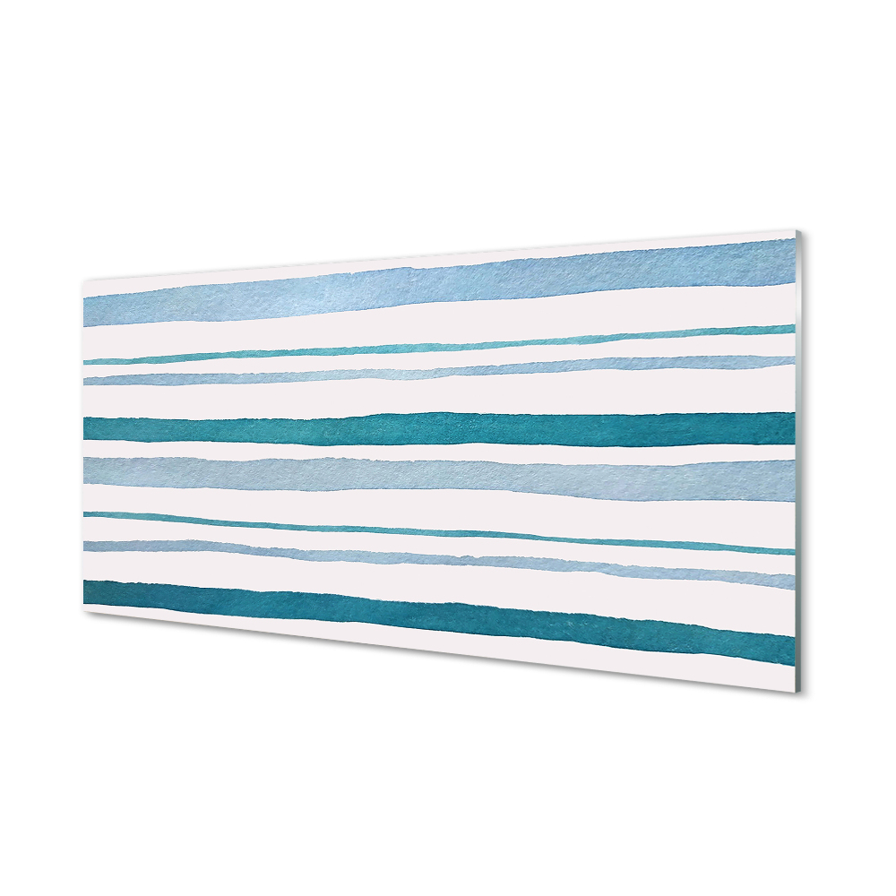 Skleněný obraz na stěnu Nepravidelné pruhy v mořské barvě
