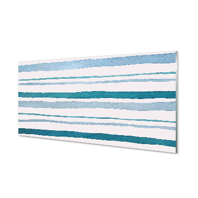 Skleněný obraz na stěnu Nepravidelné pruhy v mořské barvě