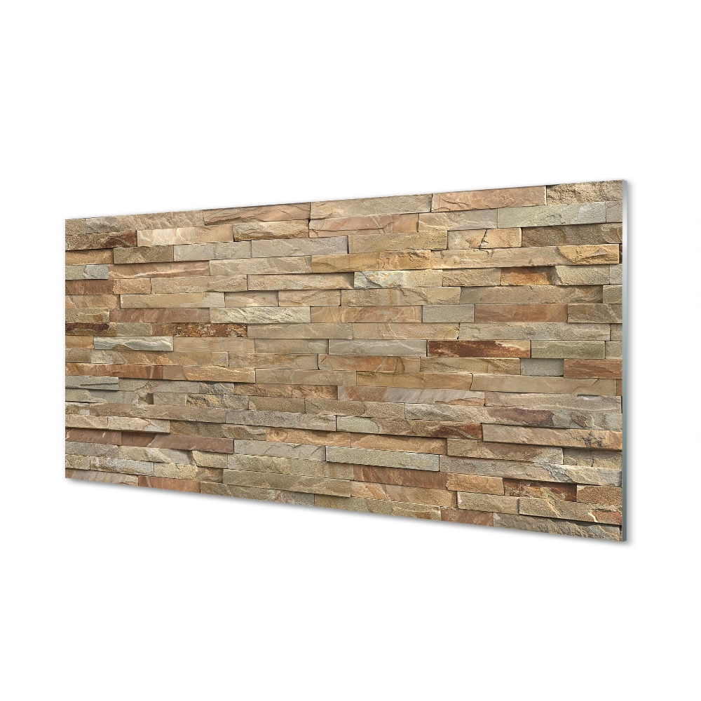 Luxusní skleněný obraz Kamenná lila cihlová zeď