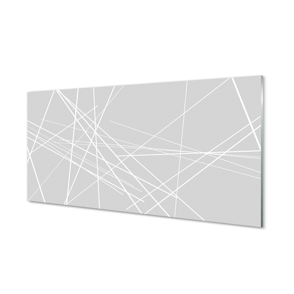 Luxusní skleněný obraz Nepravidelné čáry na šedém pozadí