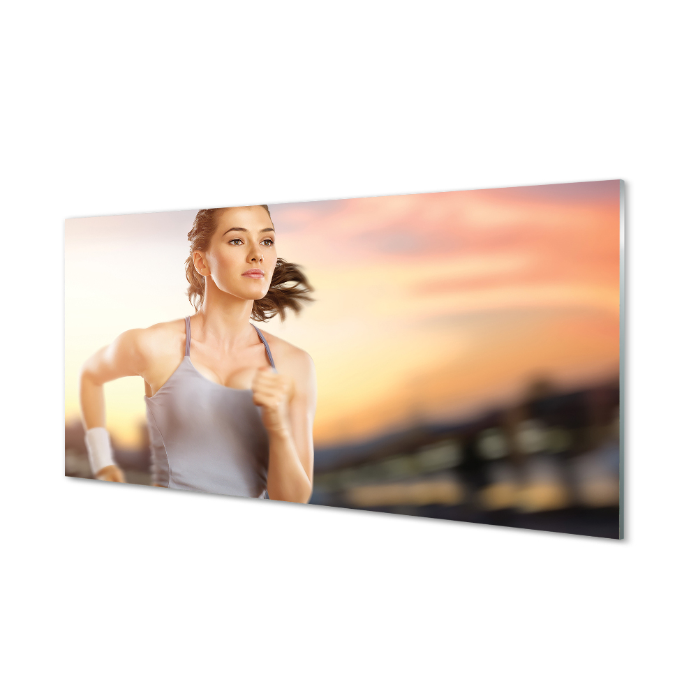 Luxusní skleněný obraz Běžící žena
