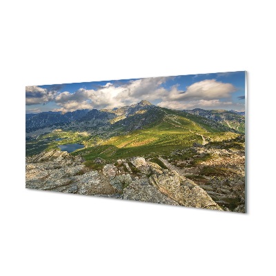 Skleněný obraz na zeď Hory zelené údolí