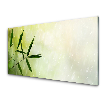 Luxusní skleněný obraz Listy Déšť