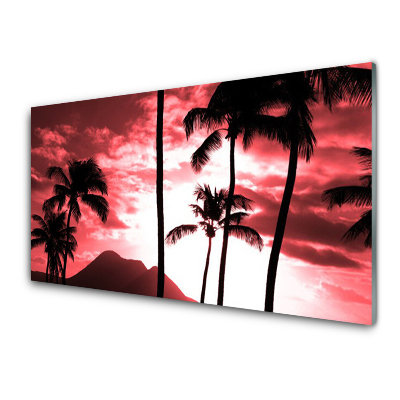 Luxusní skleněný obraz Hory Palmy Stromy