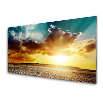 Skleněný obraz Slunce Pouštní krajina