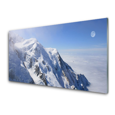 Skleněný obraz Vrcholky hor Zima