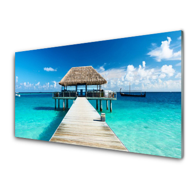 Skleněný obraz na zeď Dovolená Vodní dům