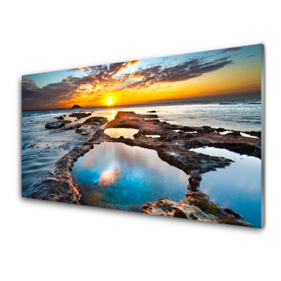 Luxusní skleněný obraz Moře Slunce Krajina