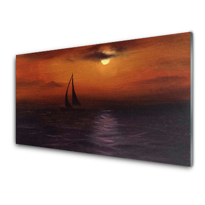 Obraz ze skla Plachetnice na vodě Západ