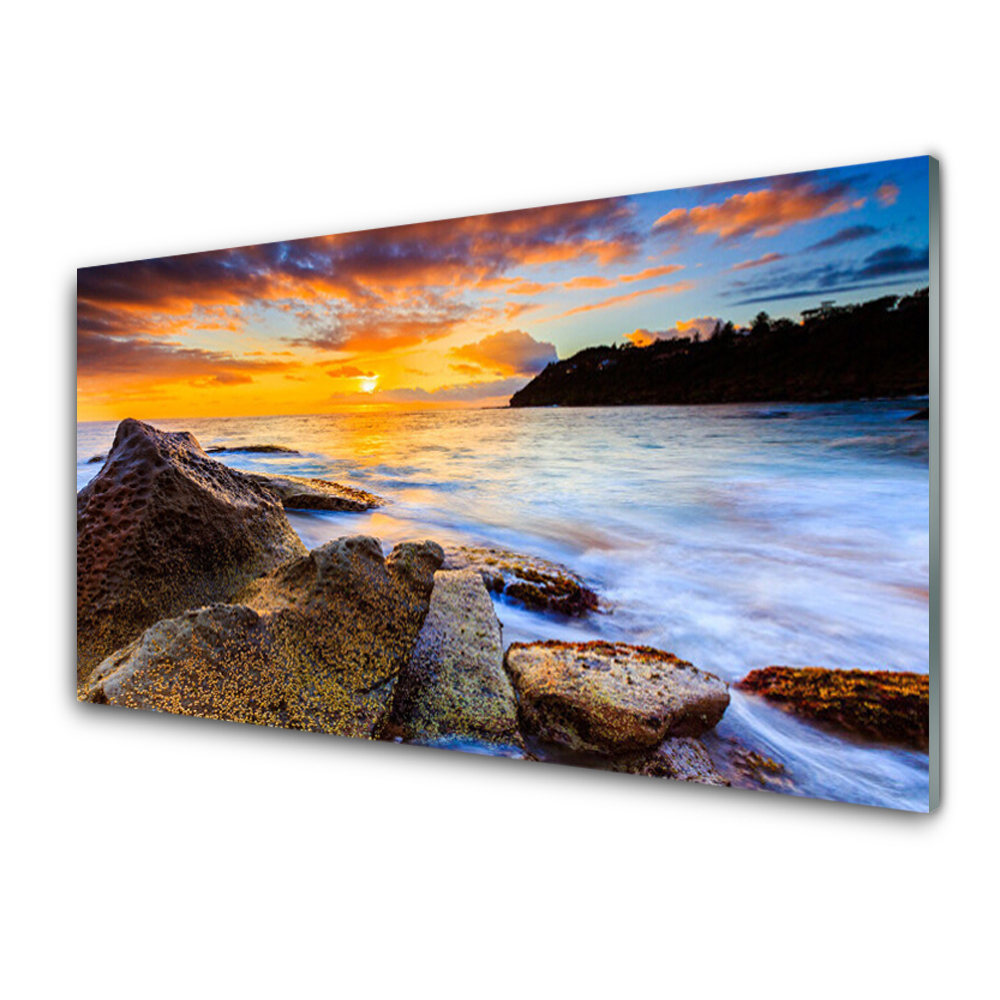 Skleněný obraz Kameny na břehu Krajina