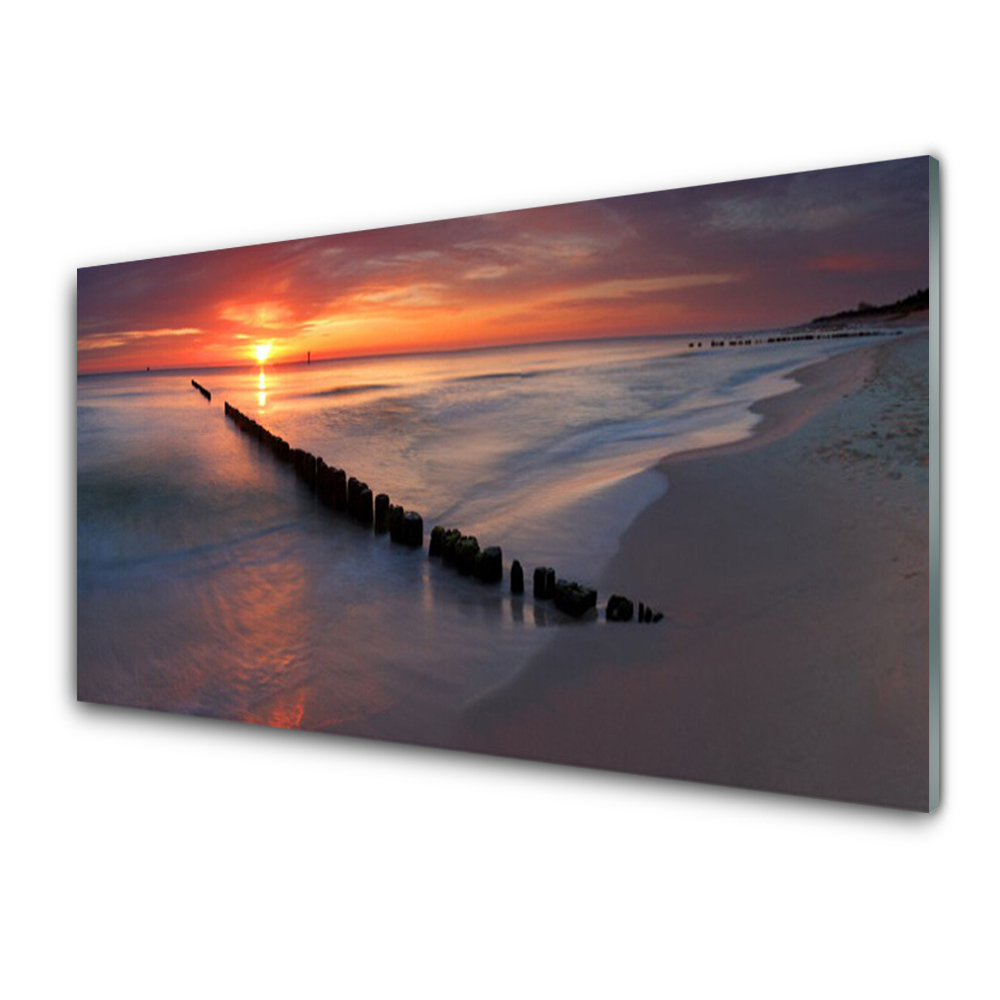 Skleněný obraz Západ slunce na pobřeží