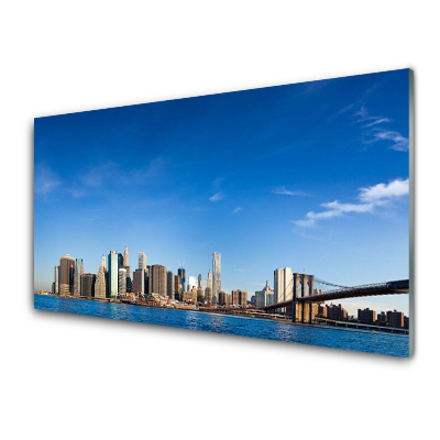 Obraz na skle Panorama městského mostu