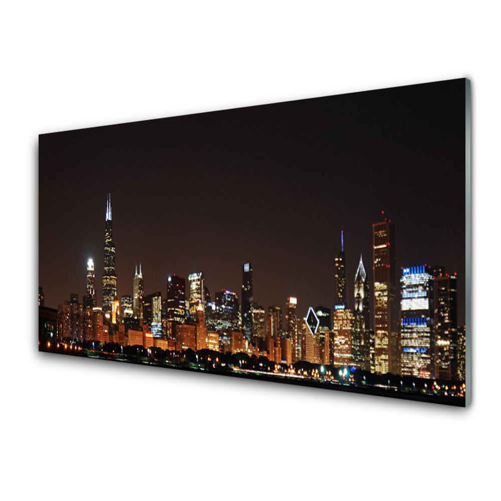 Moderní skleněný obraz Panorama nočního města