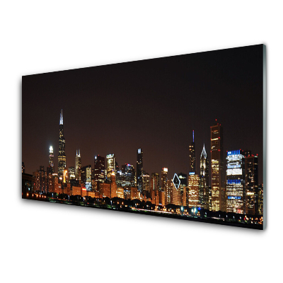 Moderní skleněný obraz Panorama nočního města