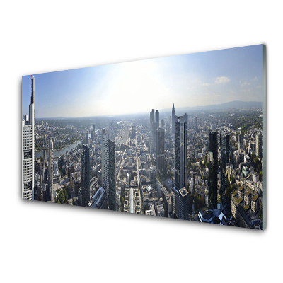 Luxusní skleněný obraz Pohled na město shora