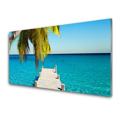 Obraz ze skla Most na pozadí moře