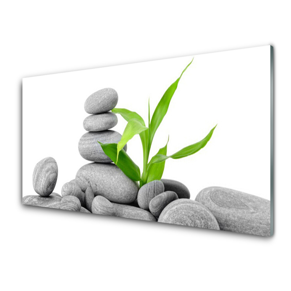 Skleněný obraz na zeď Věž z kamenů a listů