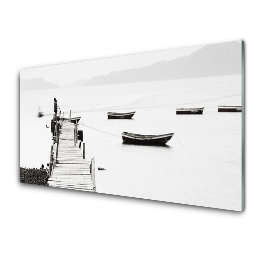 Luxusní skleněný obraz Šedá plošina pro loď