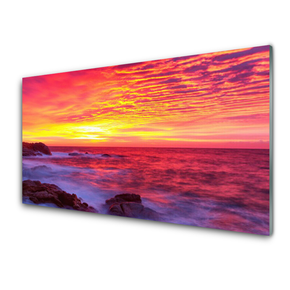 Skleněný obraz Abstraktní červený západ slunce