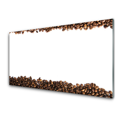 Skleněný obraz Bílé pozadí a kávová zrna