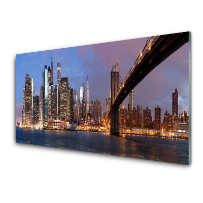 Skleněný obraz na zeď Městský most nad vodou