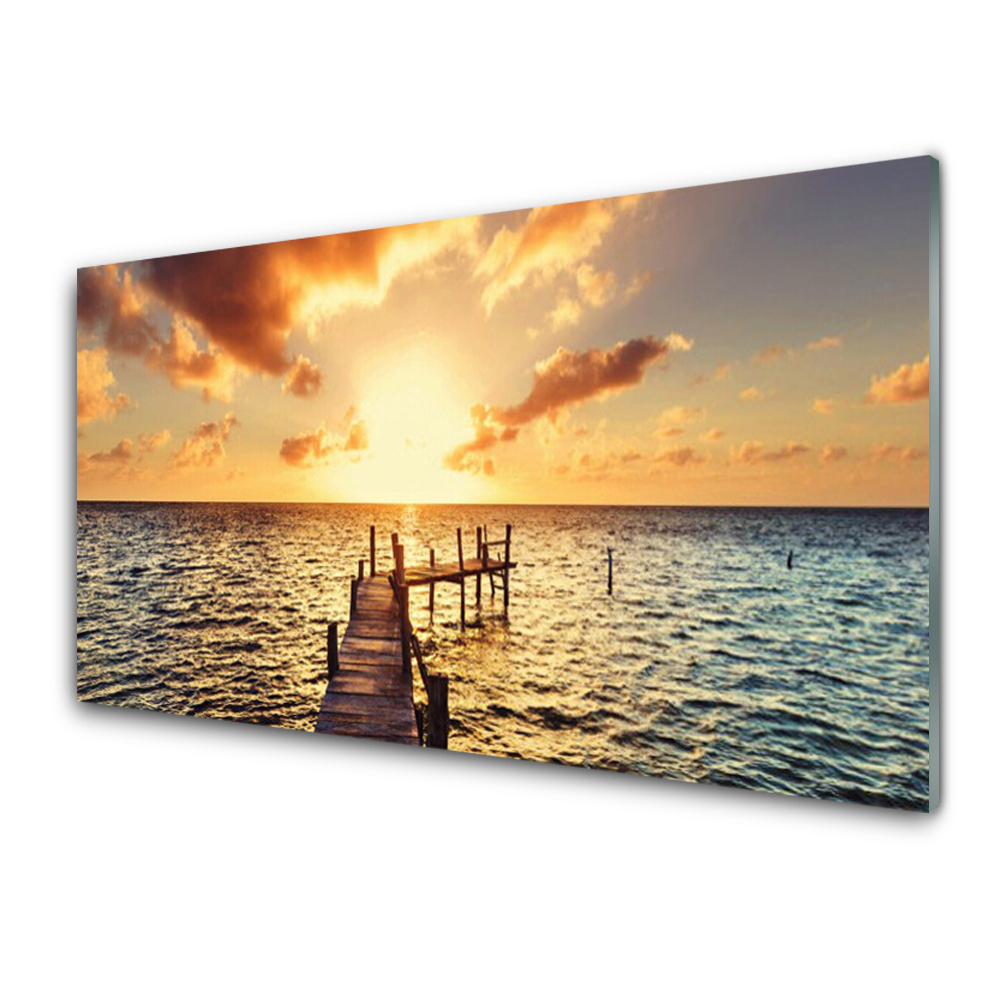 Moderní skleněný obraz Most v hlubokém moři Západ