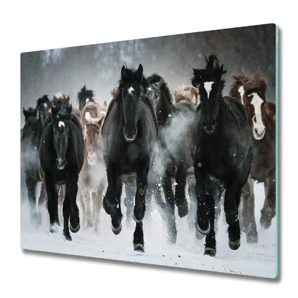Skleněná deska do kuchyně Cválající koně