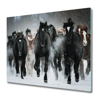 Skleněná deska do kuchyně Cválající koně