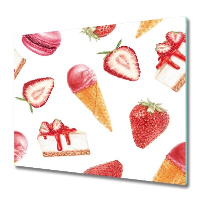 Skleněné krájecí prkénko Kreslené sladkosti