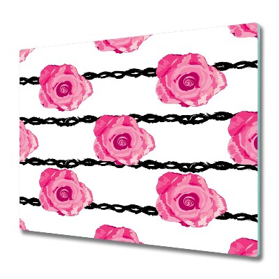 Krájecí prkénko skleněné Růže a řetězy