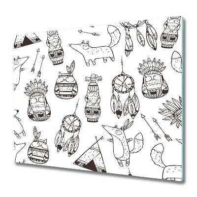 Skleněné krájecí prkénko Indická zvířata