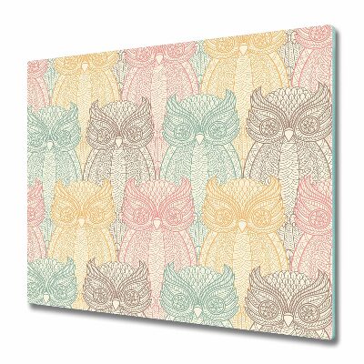 Skleněné krájecí prkénko Duhové sovy