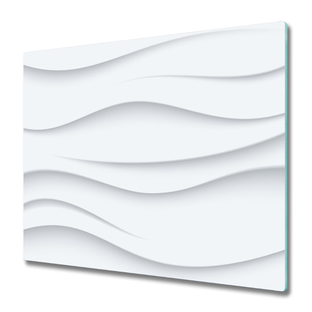 Skleněná deska do kuchyně Bílé vlny